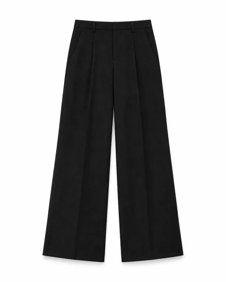 Black wide-leg trousers
